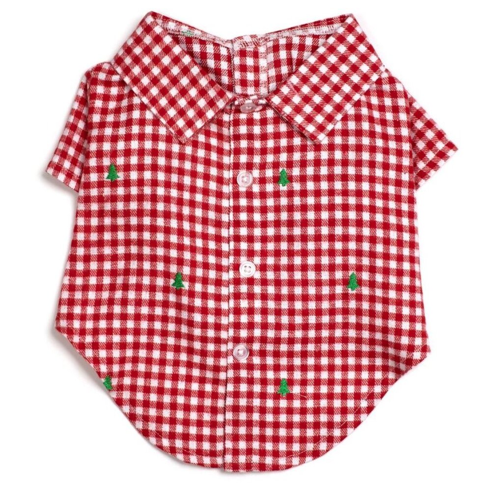 Checkered Trees Dog Shirt
